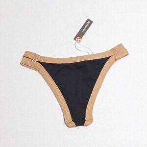 Summerful ribbed- Black and tan Bikini bottom- XS NWT